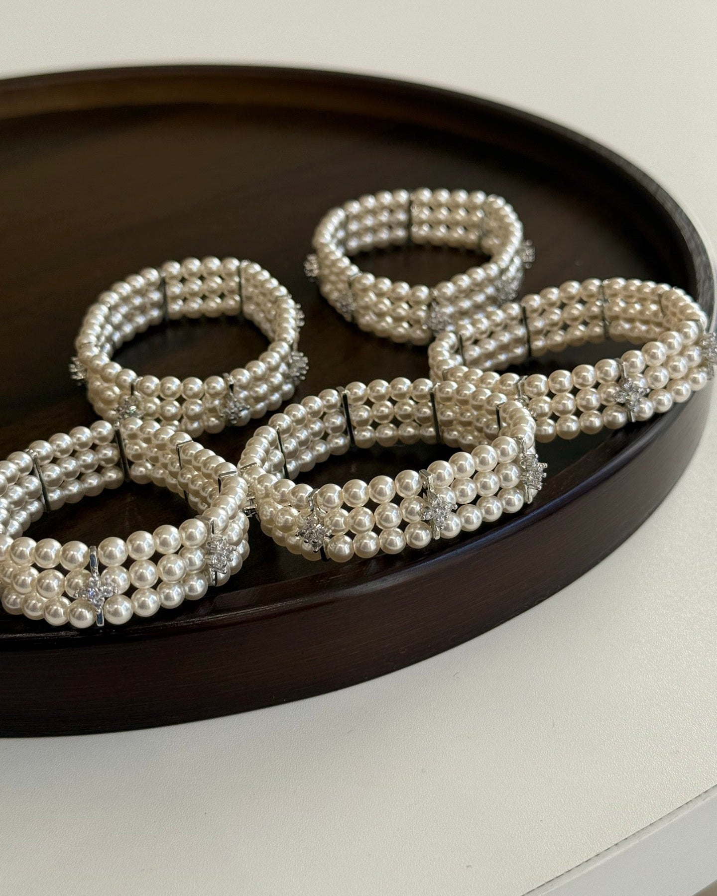 Triple-Strand Swarovski Pearl Bracelet