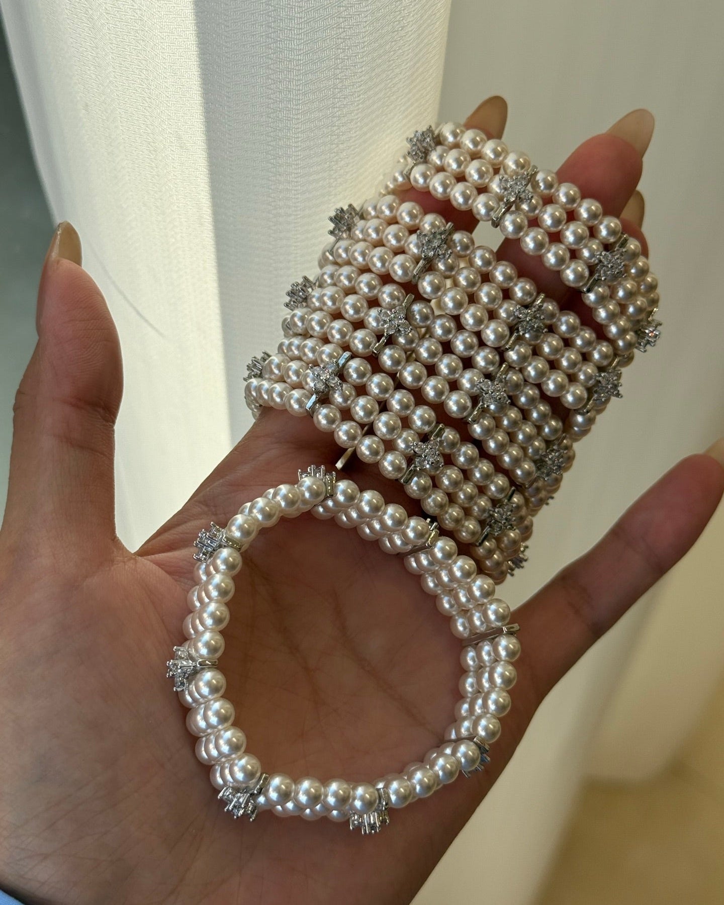 Triple-Strand Swarovski Pearl Bracelet