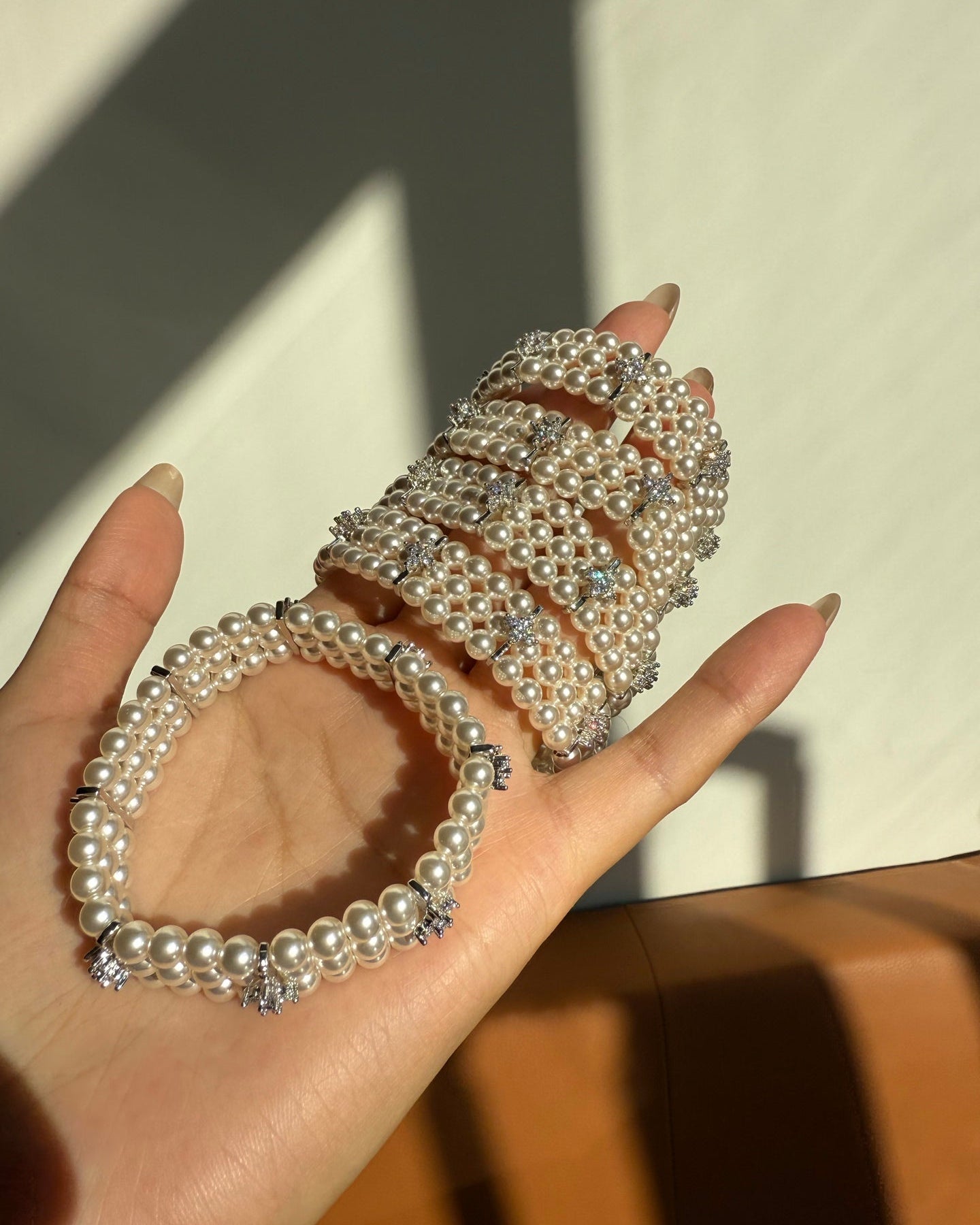 Triple-Strand Swarovski Pearl Bracelet