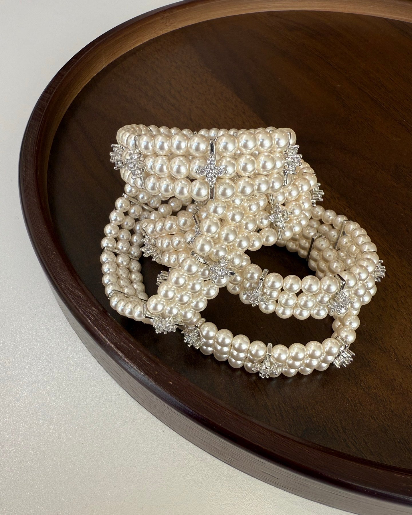 Triple-Strand Swarovski Pearl Bracelet