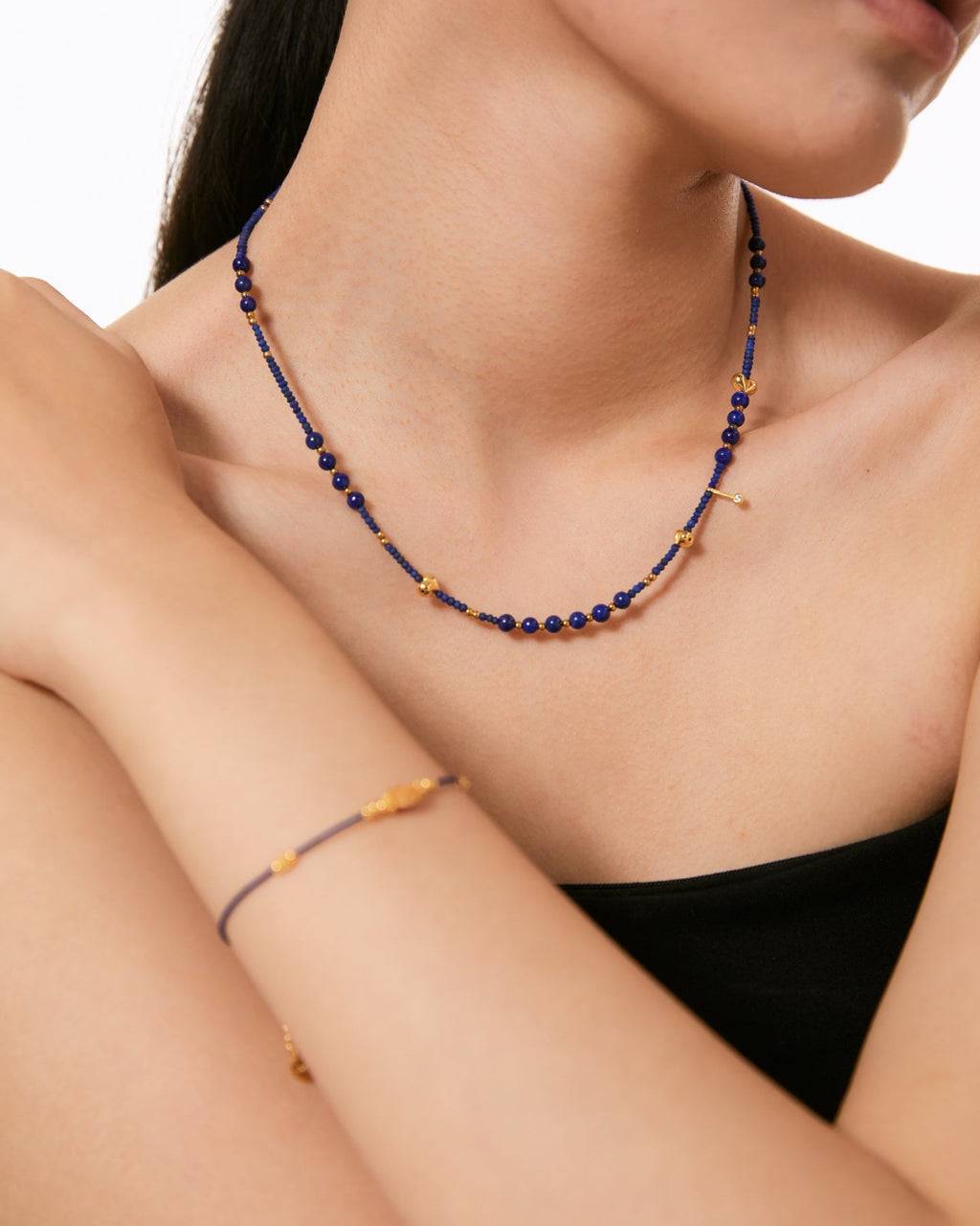 【Azure Gold Peach】 Necklace