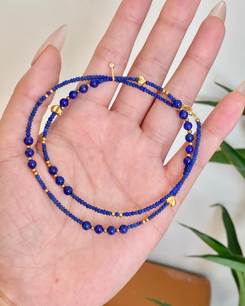 【Azure Gold Peach】 Necklace
