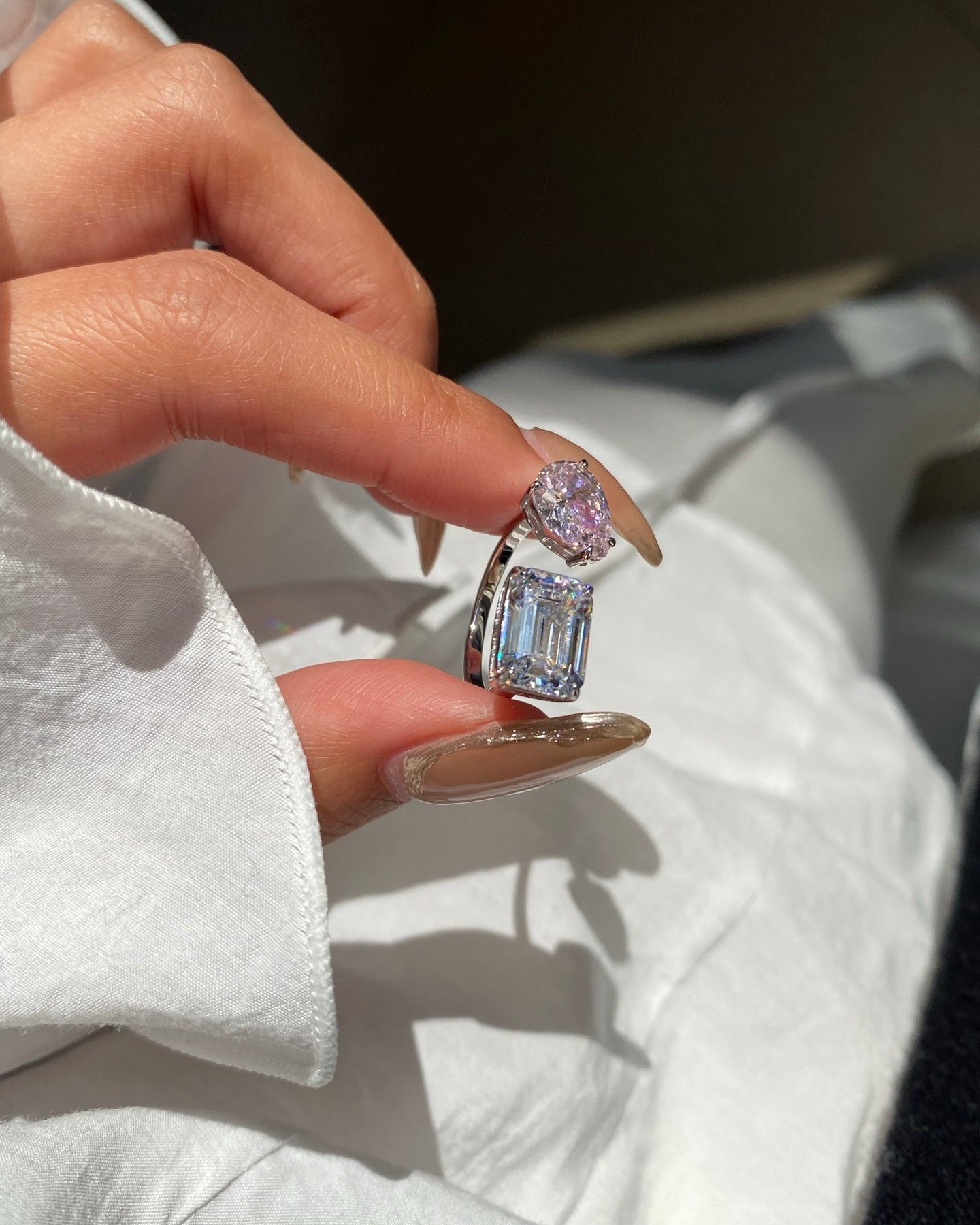 【Snow Kisses Peach Mist】 Ring