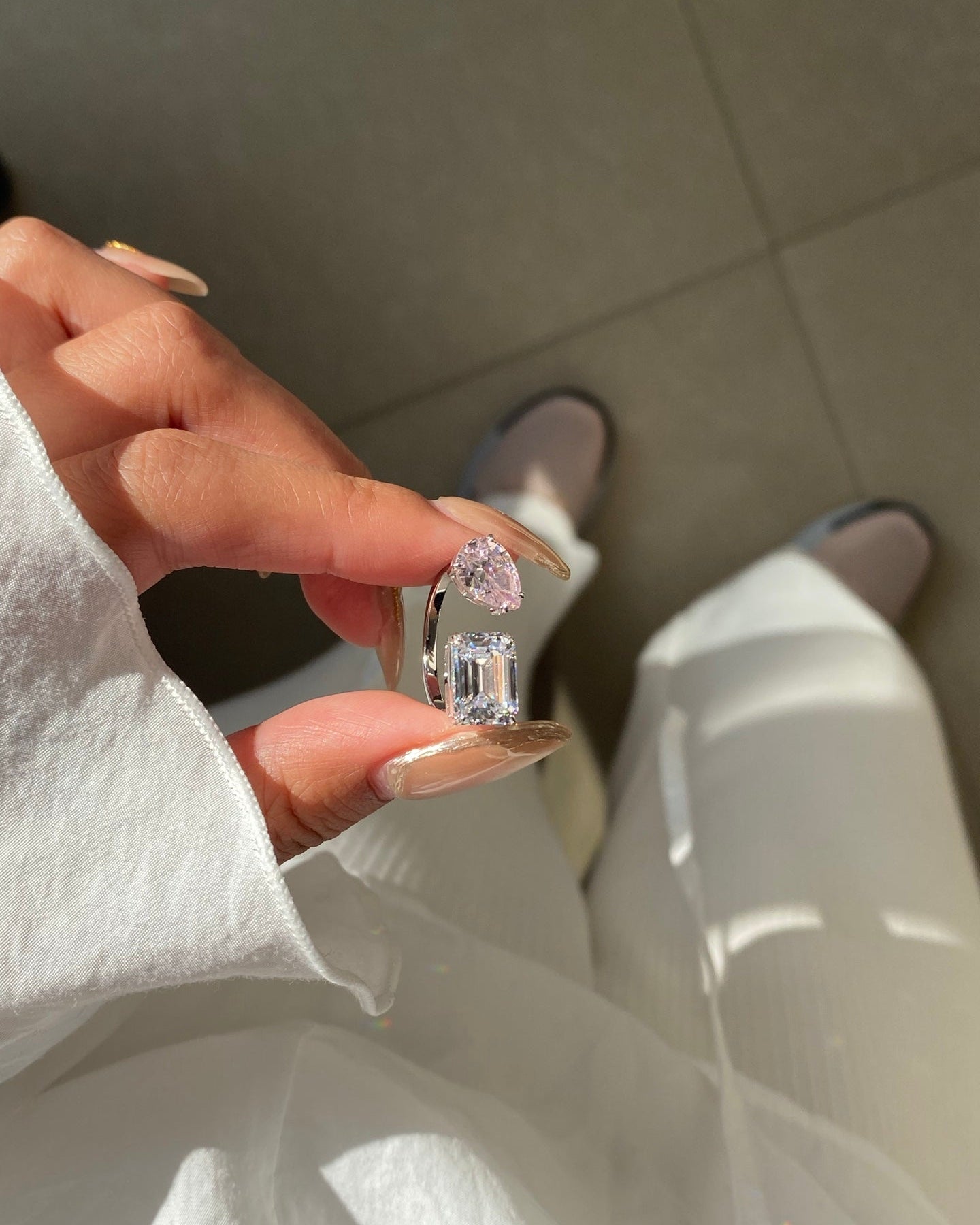 【Snow Kisses Peach Mist】 Ring