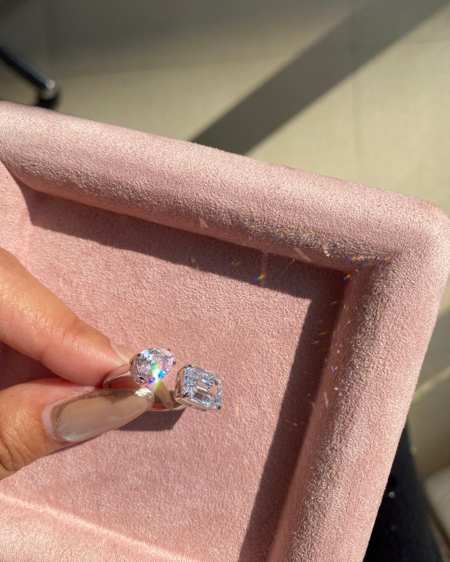 【Snow Kisses Peach Mist】 Ring