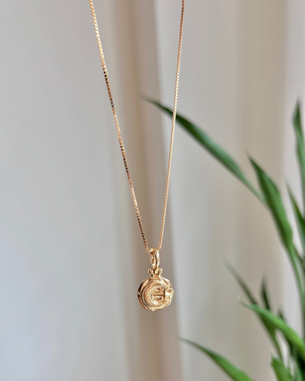 【Time Imprint】 Irregular Disc Pendant Necklace