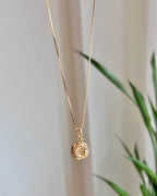 【Time Imprint】 Irregular Disc Pendant Necklace