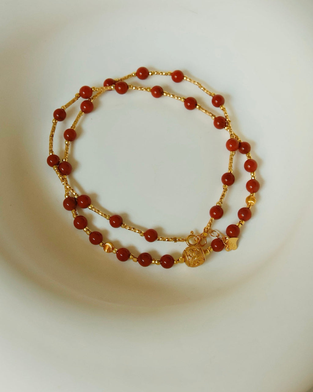 【Gilded Crimson】 Southern Red Agate Necklace
