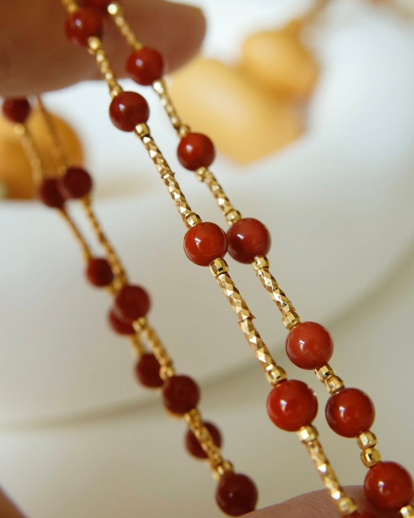 【Gilded Crimson】 Southern Red Agate Necklace