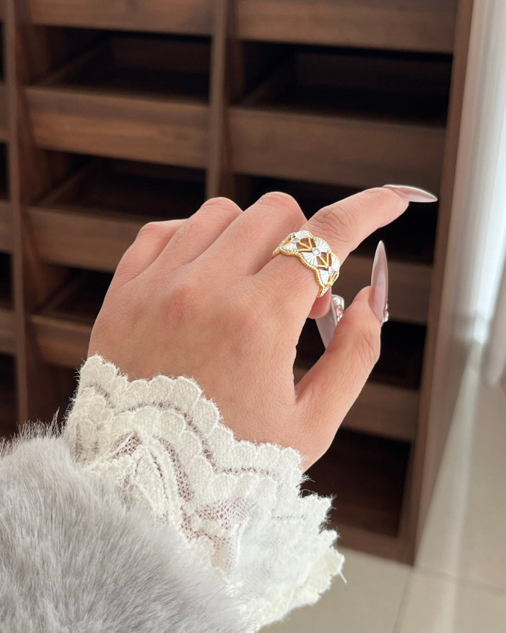 【Golden Dew】 Open Ring