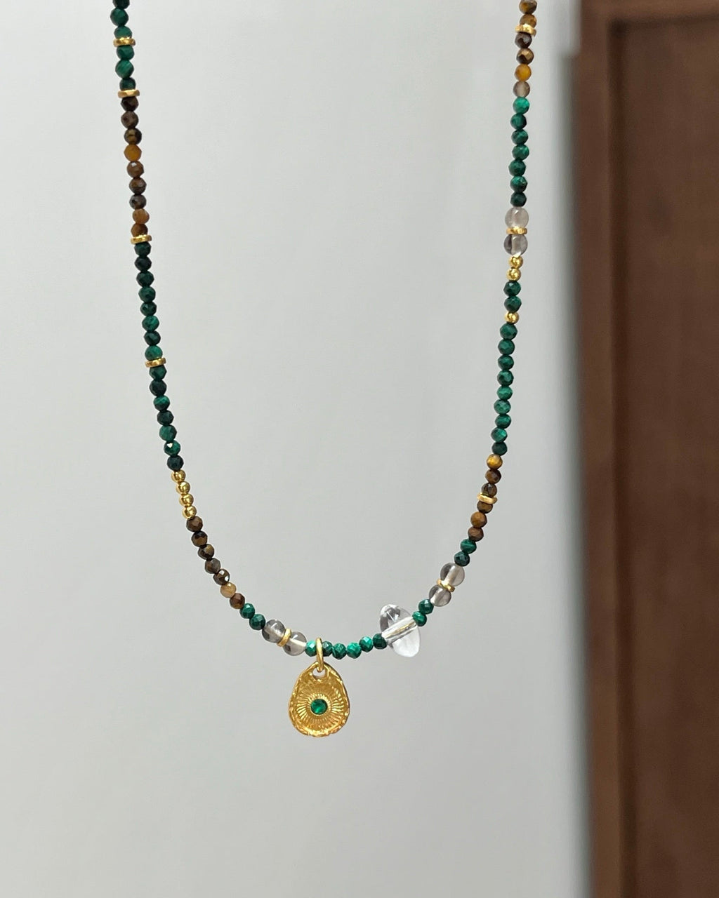【Gilded Verdant Whispers】 Multi-Gemstone Necklace