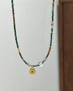【Gilded Verdant Whispers】 Multi-Gemstone Necklace