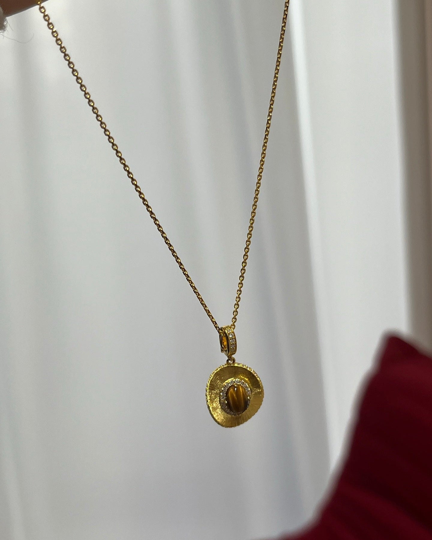 【Golden Wave, Tiger's Gaze】 Tiger's Eye Wave Necklace