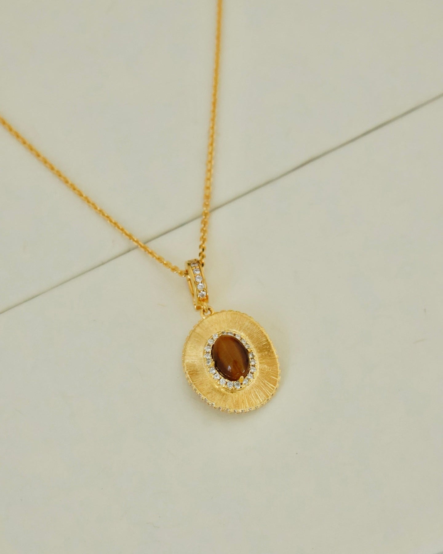 【Golden Wave, Tiger's Gaze】 Tiger's Eye Wave Necklace