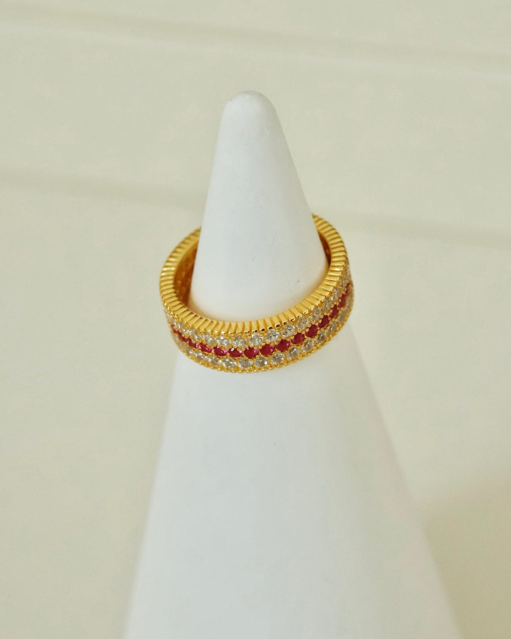 【Vermillion Eternity】 Triple-Band Wrap Ring