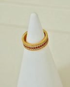 【Vermillion Eternity】 Triple-Band Wrap Ring