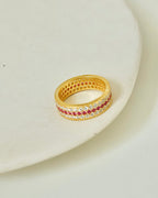 【Vermillion Eternity】 Triple-Band Wrap Ring