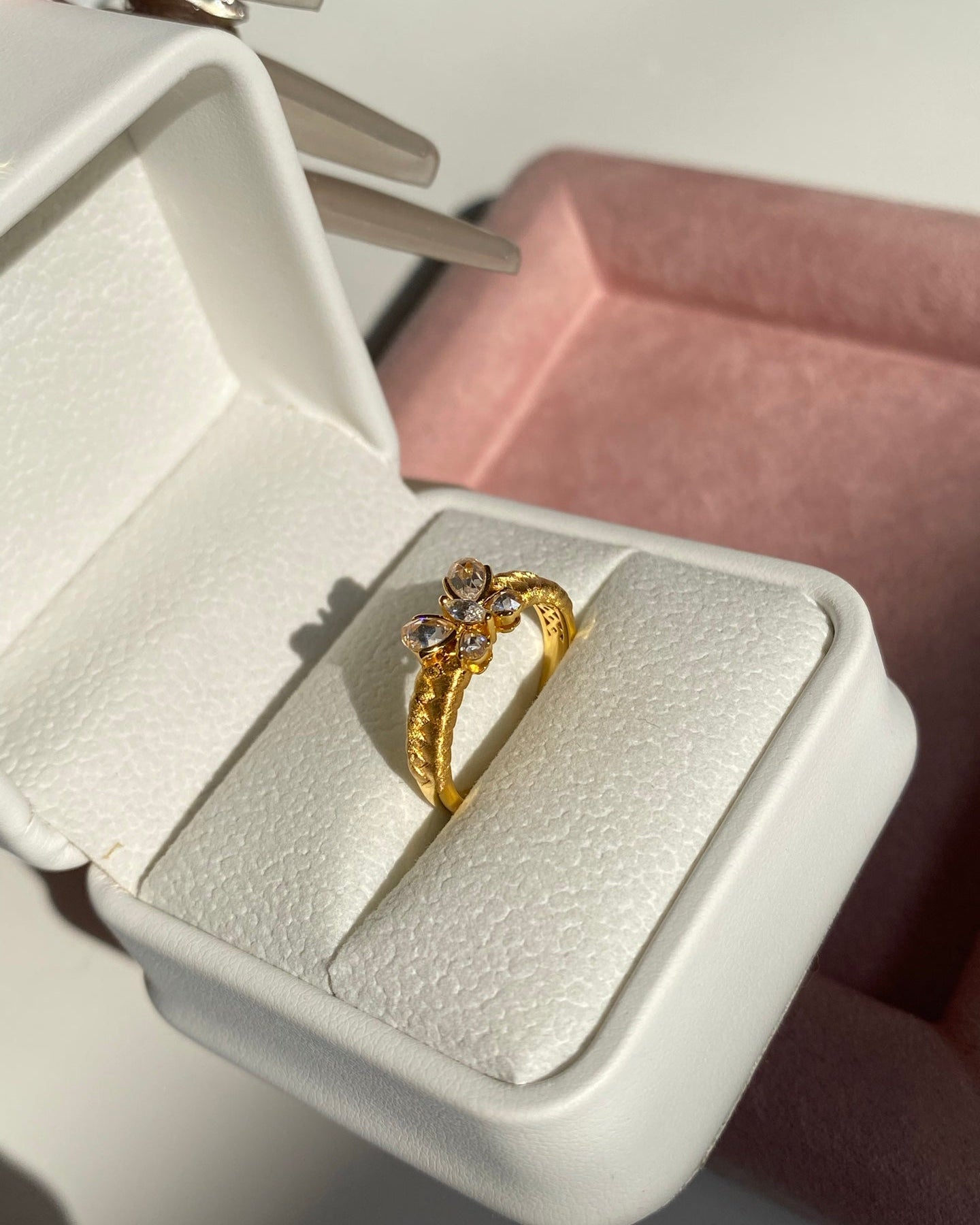 【Golden Whisper】 Wheat & Butterfly Ring