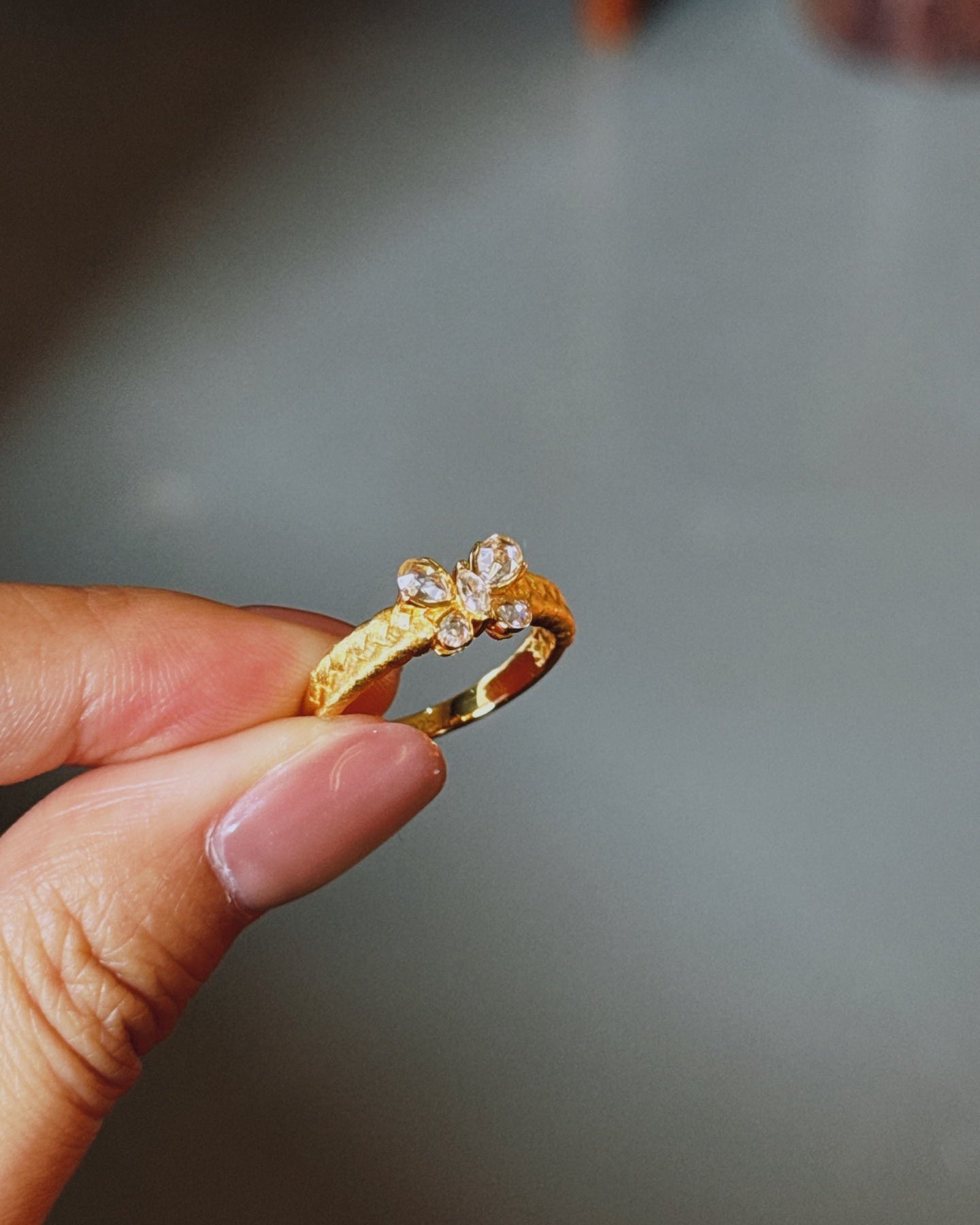 【Golden Whisper】 Wheat & Butterfly Ring