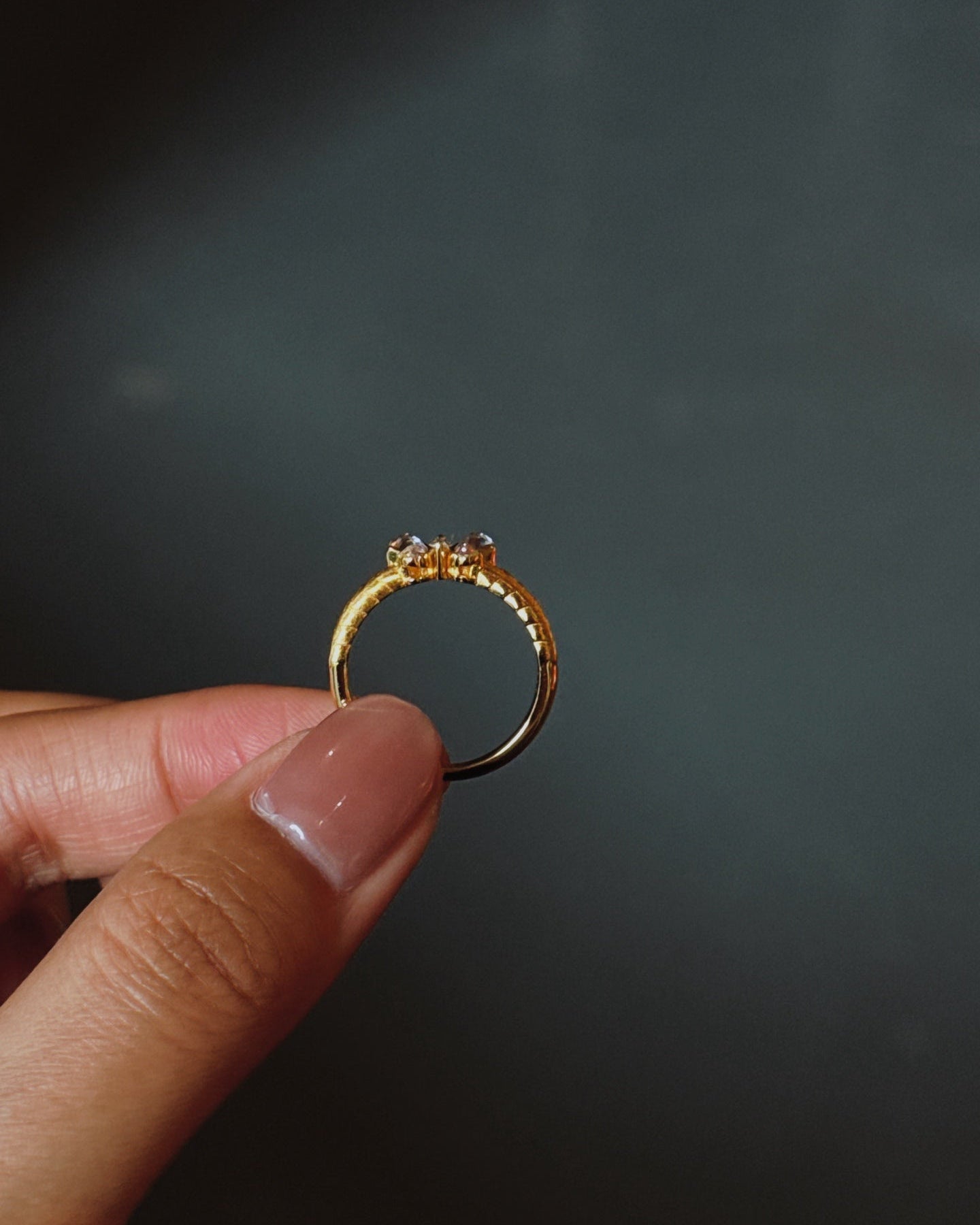 【Golden Whisper】 Wheat & Butterfly Ring