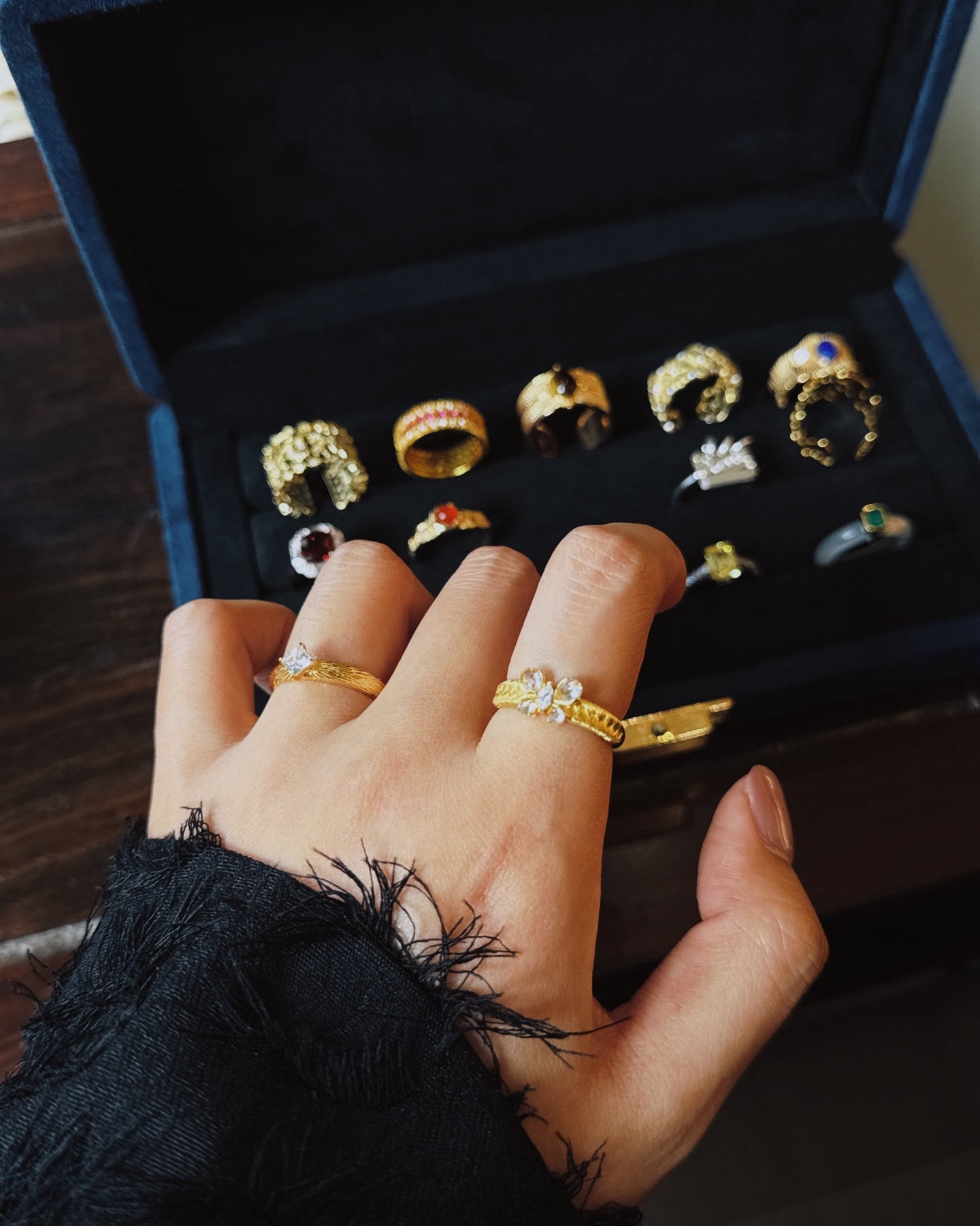 【Golden Whisper】 Wheat & Butterfly Ring