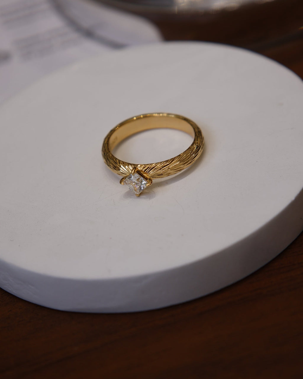 【Gilded Square】 Vintage Square Ring