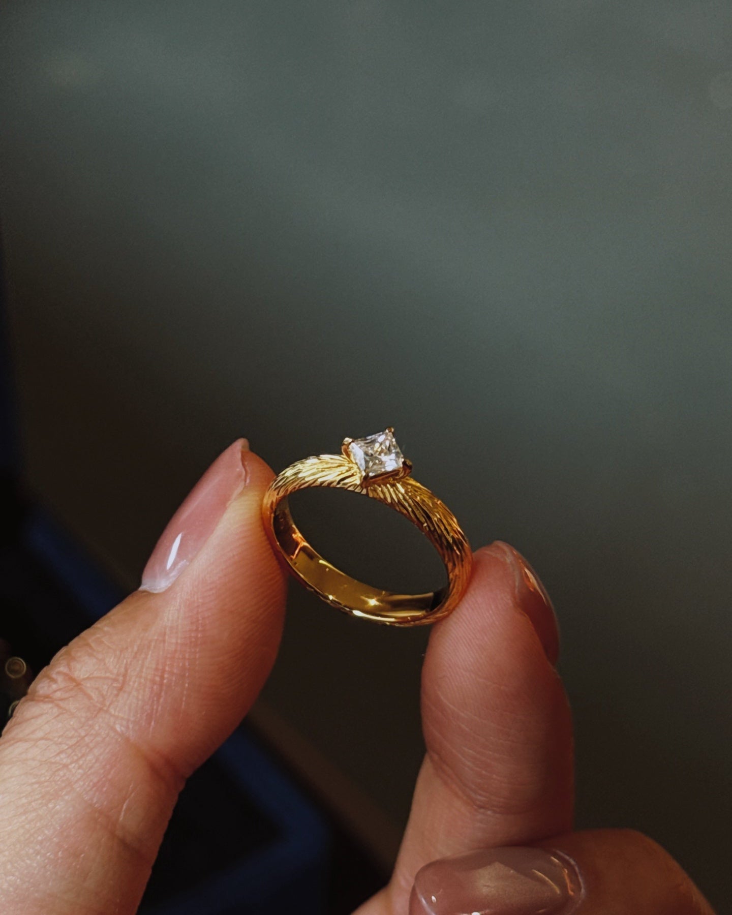 【Gilded Square】 Vintage Square Ring