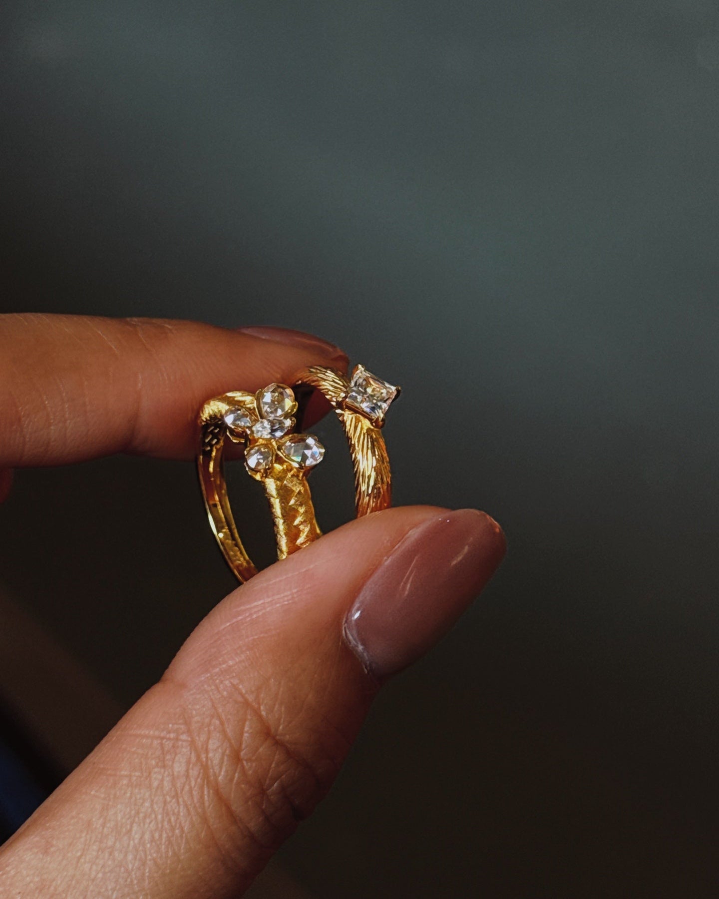 【Gilded Square】 Vintage Square Ring