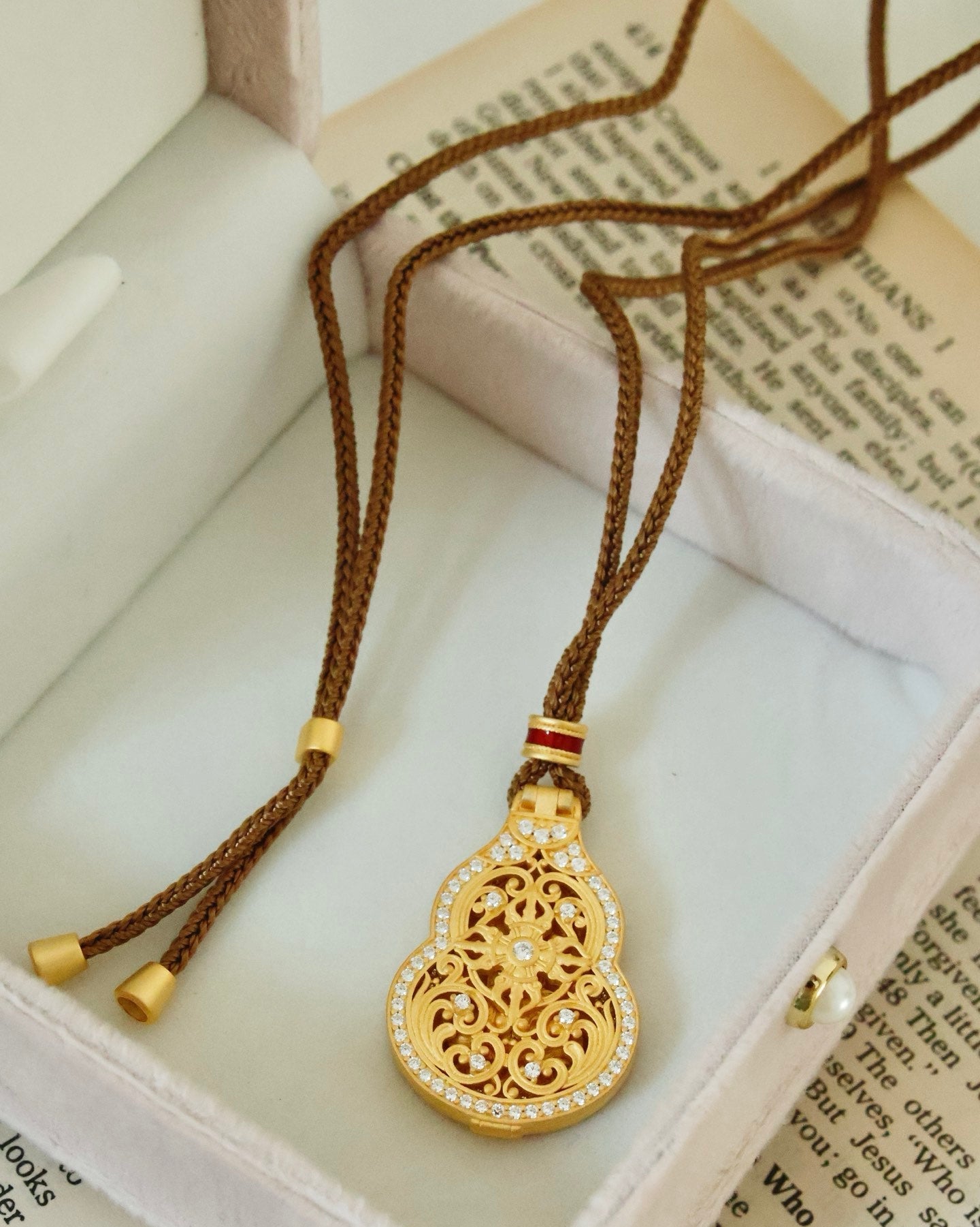 【Blossoming Dharma】 Ritual Gourd Pendant Necklace