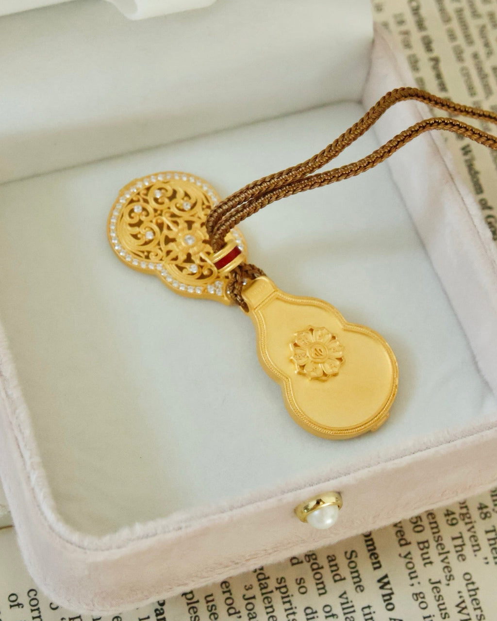【Blossoming Dharma】 Ritual Gourd Pendant Necklace