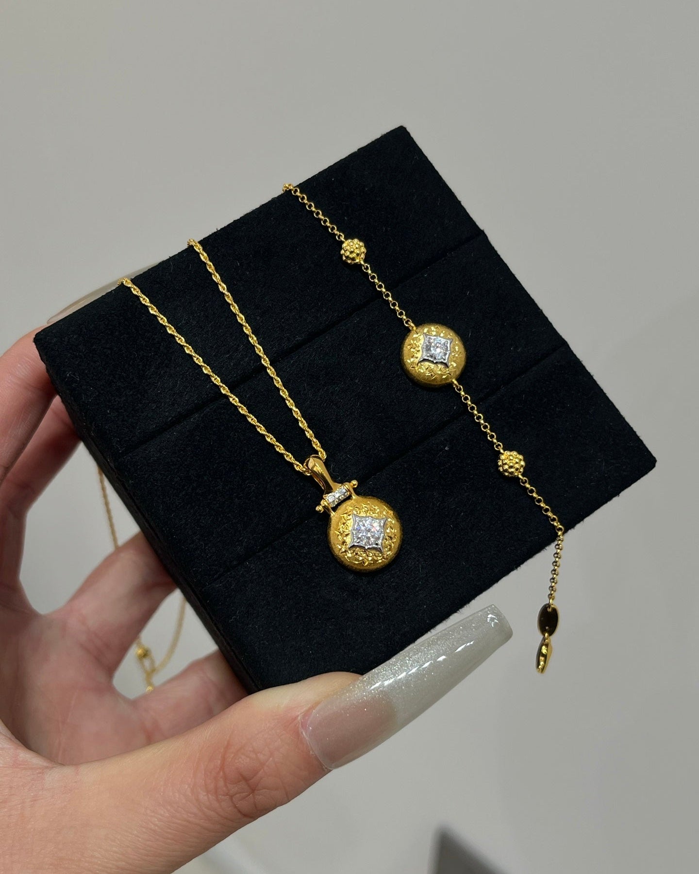 【Starlight Orbit】 Brushed Disc Necklace/Bracelet