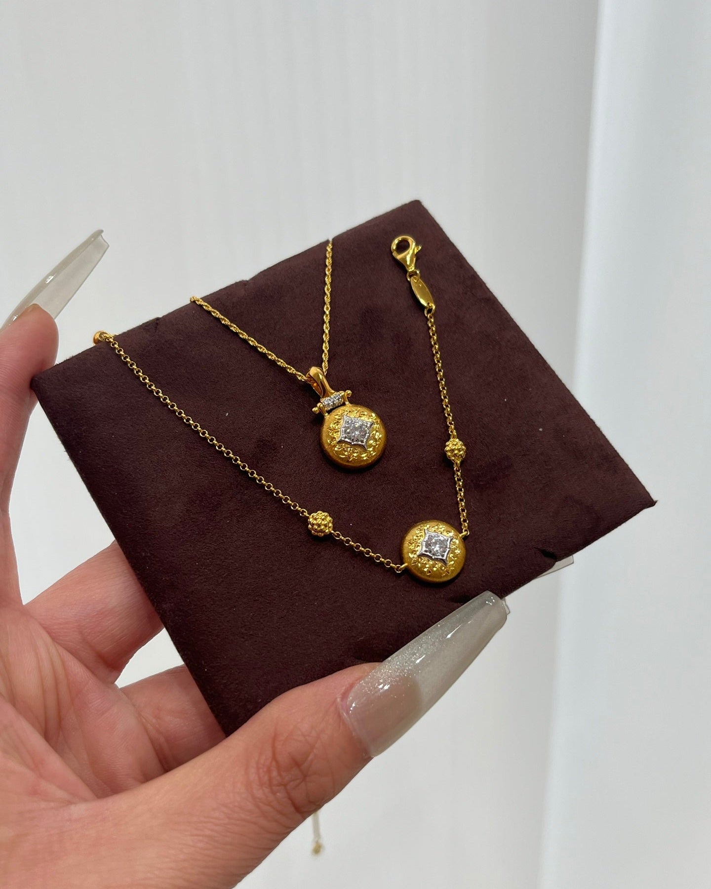 【Starlight Orbit】 Brushed Disc Necklace/Bracelet