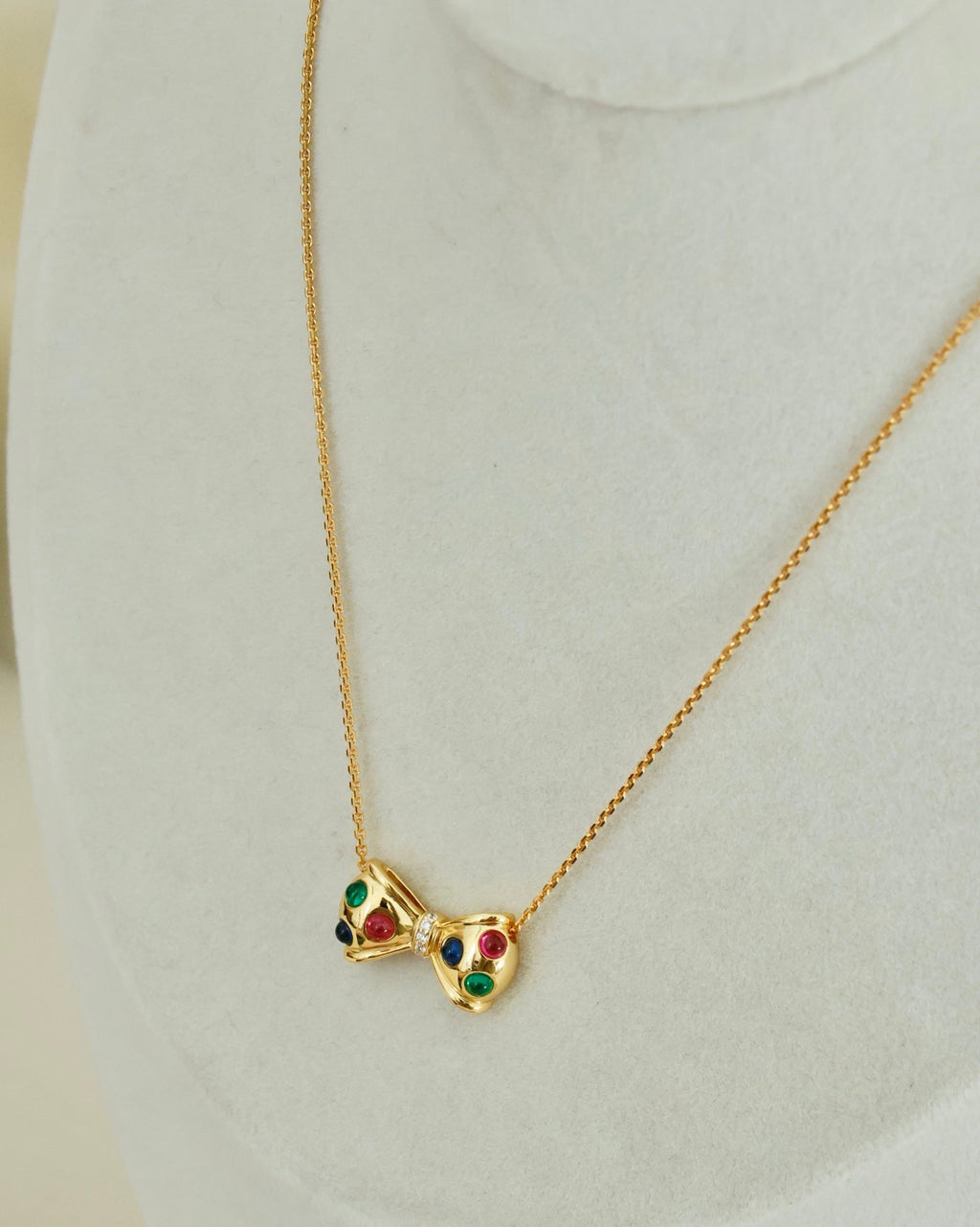 【Tri-Color Bow】 Gift Bow Necklace