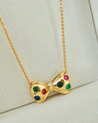 【Tri-Color Bow】 Gift Bow Necklace