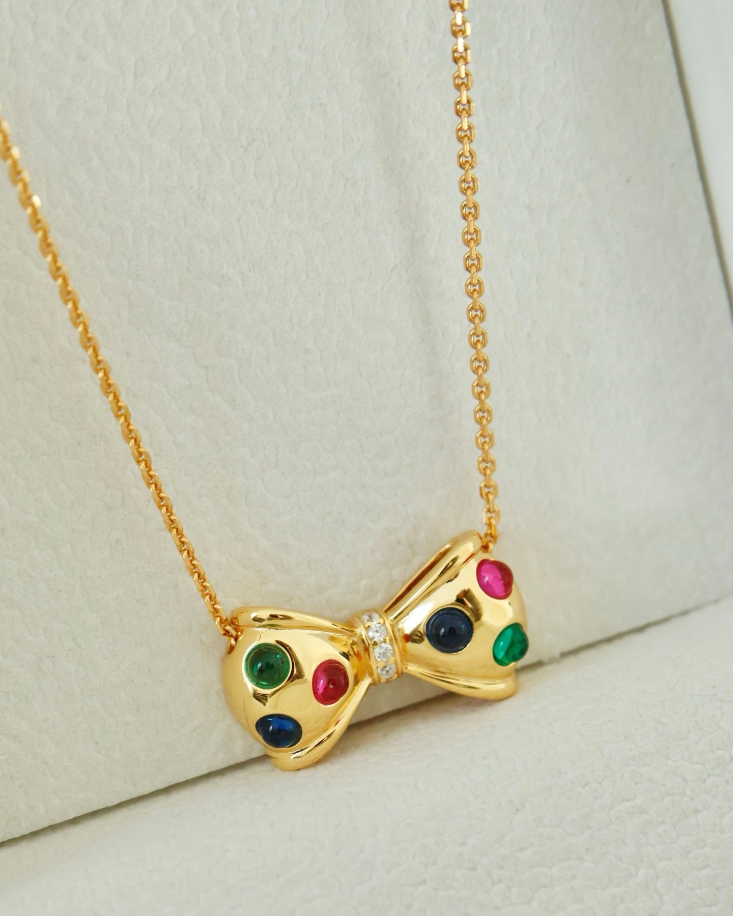 【Tri-Color Bow】 Gift Bow Necklace